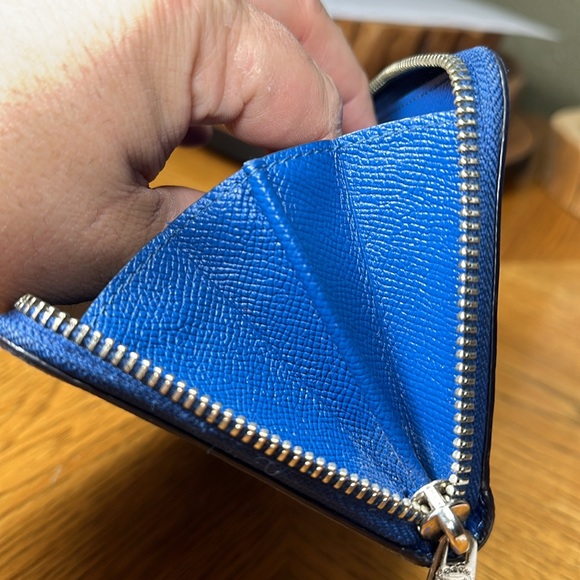 *HTF COLOR* COACH Accordion Zip Wallet In Crossgrain Leather - Picture 10 of 11